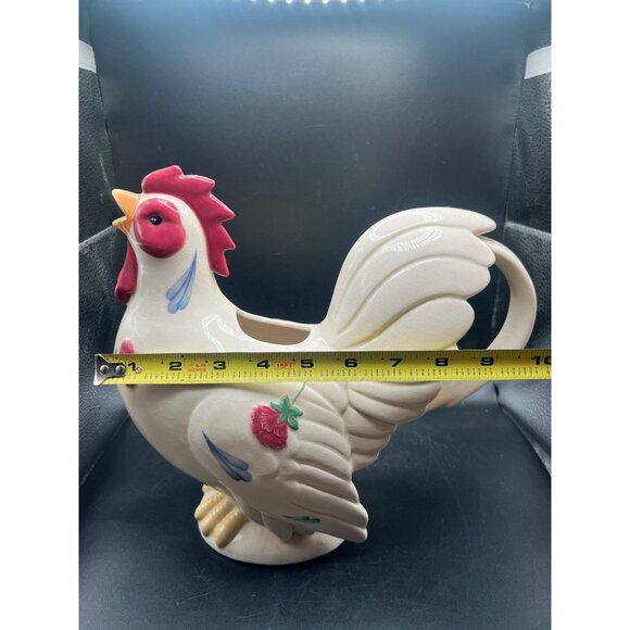 Lenox Ceramic Poppies On Blue Pitcher 10" Tall - Picture 8 of 8